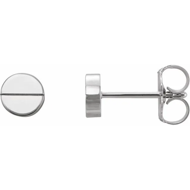 14K White Gold 4.9 mm Geometric Friction Closure Earrings