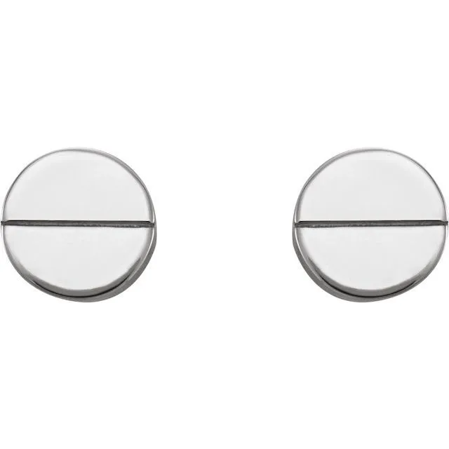 14K White Gold 4.9 mm Geometric Friction Closure Earrings