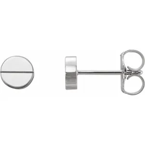 14K White Gold 4.9 mm Geometric Friction Closure Earrings