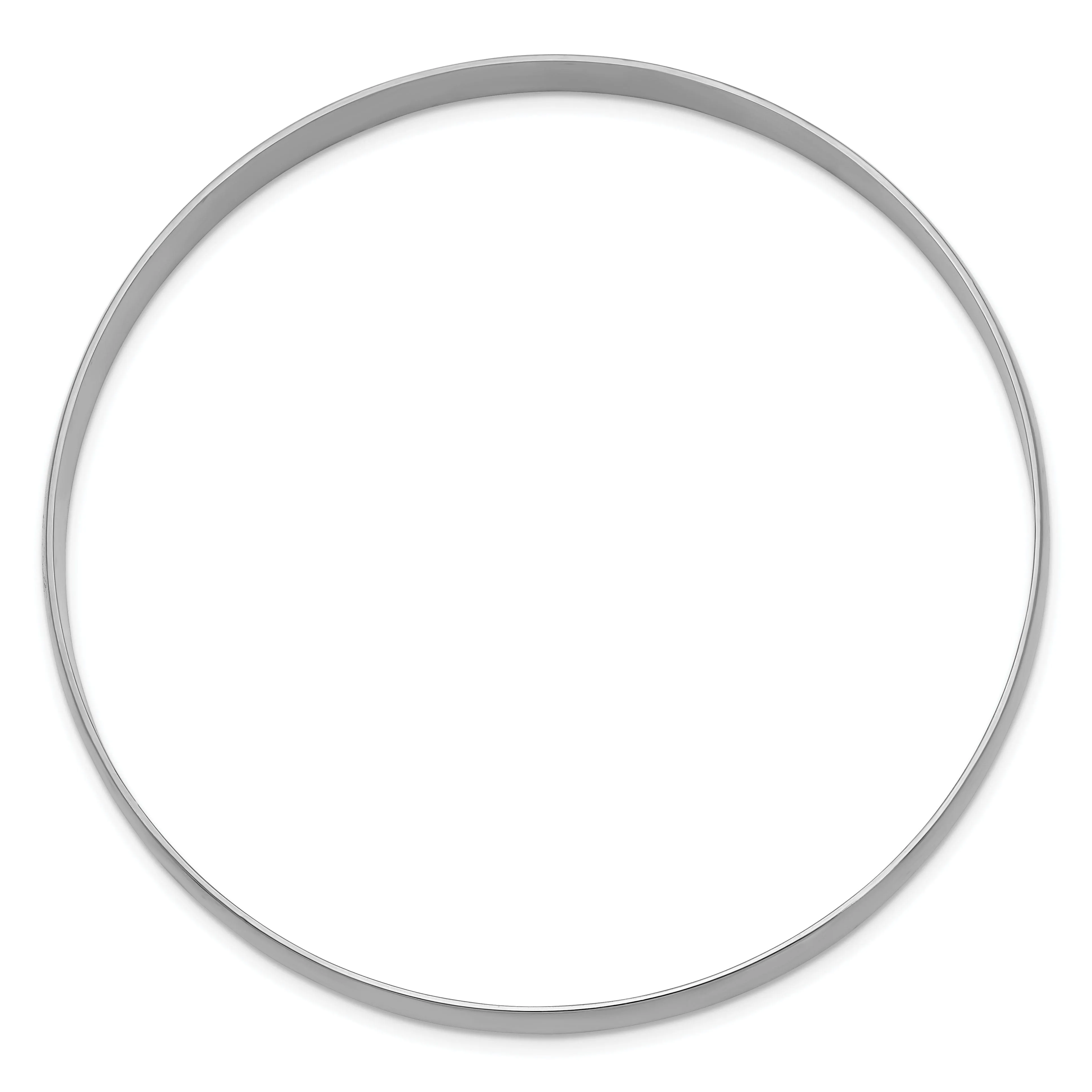14k White Gold Solid Half-Round Slip-On Bangle