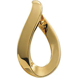14k White Gold Tear Drop Omega Slide