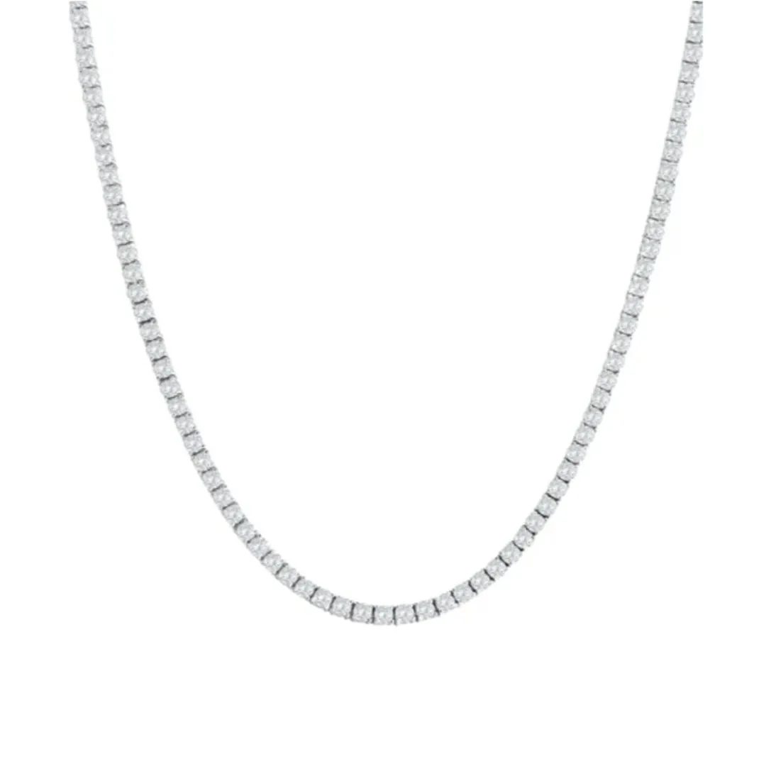 14K White Gold Tennis Round Diamonds 2.75mm 18" Luxury Chain Necklace - NEC-47210