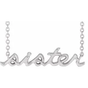 14K White Sister 18" Necklace