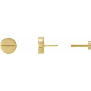 14K Yellow 4.9 mm Geometric 4 mm Press Fit Back Earrings