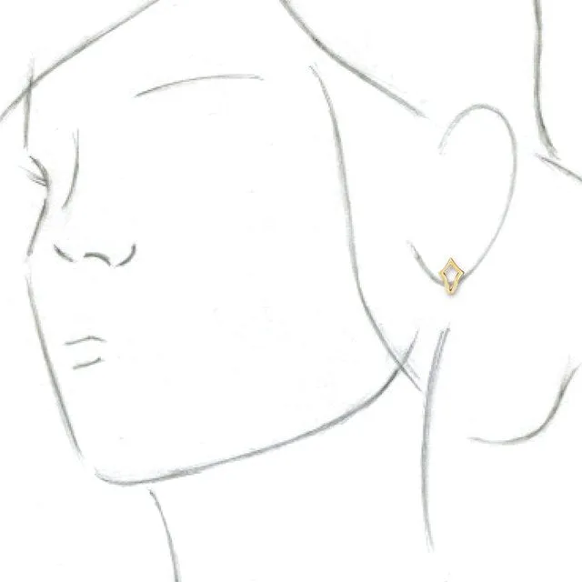 14K Yellow Geometric J-Hoop Earrings