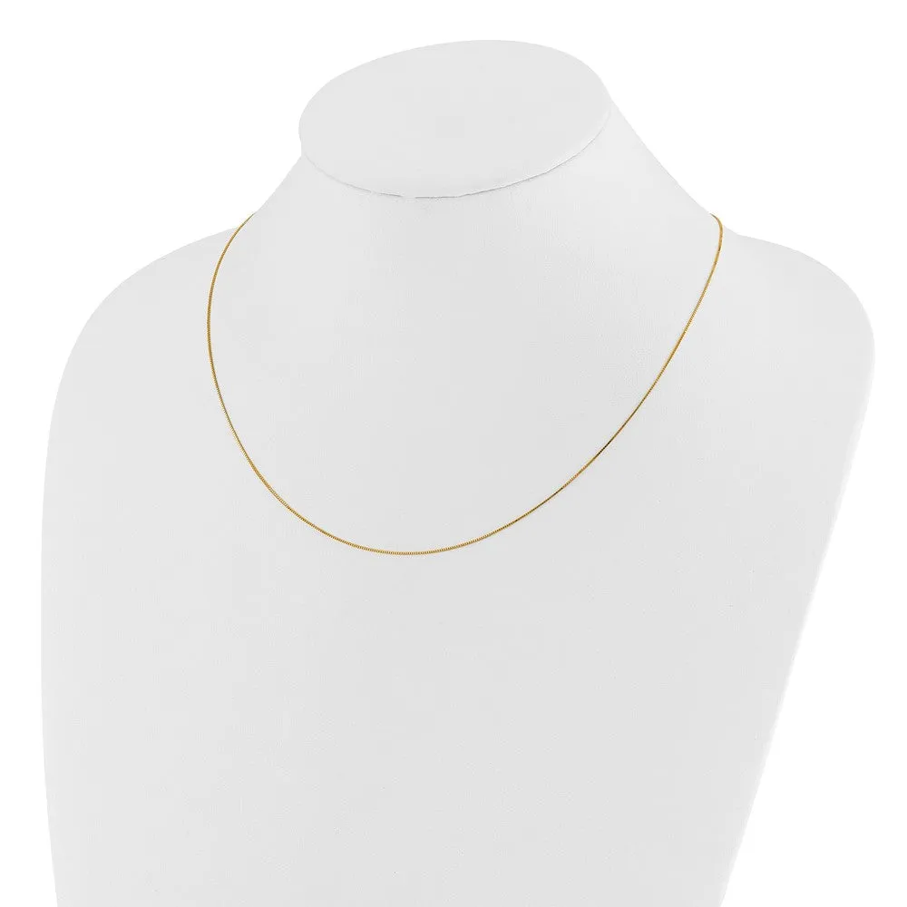 14k Yellow Gold Adjustable .55mm Baby Box Chain