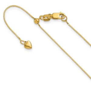 14k Yellow Gold Adjustable .55mm Baby Box Chain