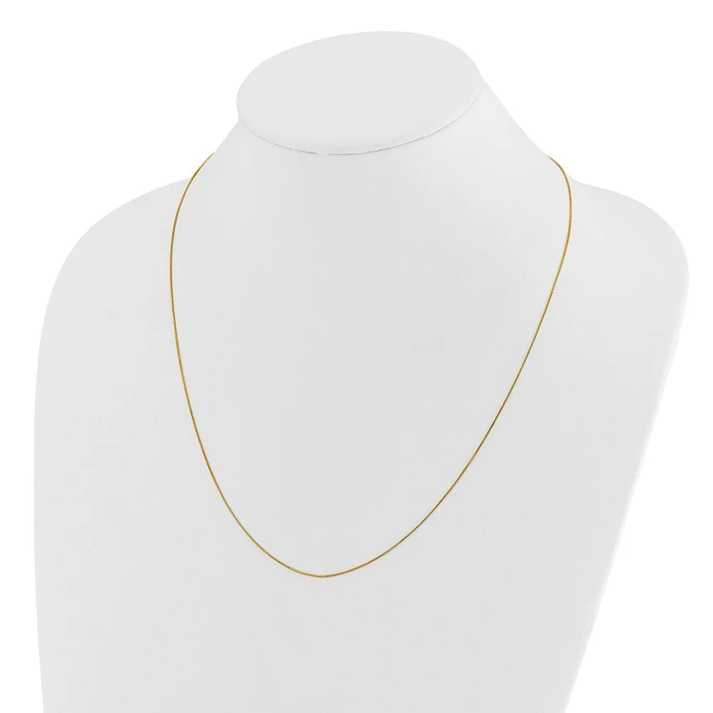14k Yellow Gold Adjustable .55mm Baby Box Chain
