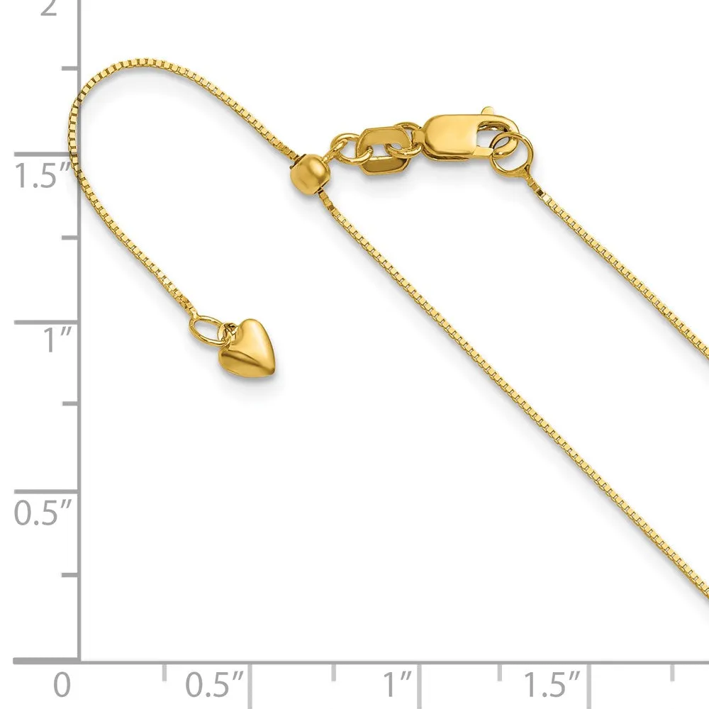 14k Yellow Gold Adjustable .55mm Baby Box Chain