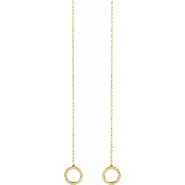 14K Yellow Gold Geometric Chain Earrings