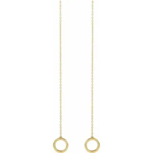 14K Yellow Gold Geometric Chain Earrings