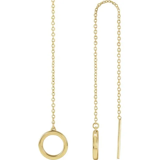 14K Yellow Gold Geometric Chain Earrings