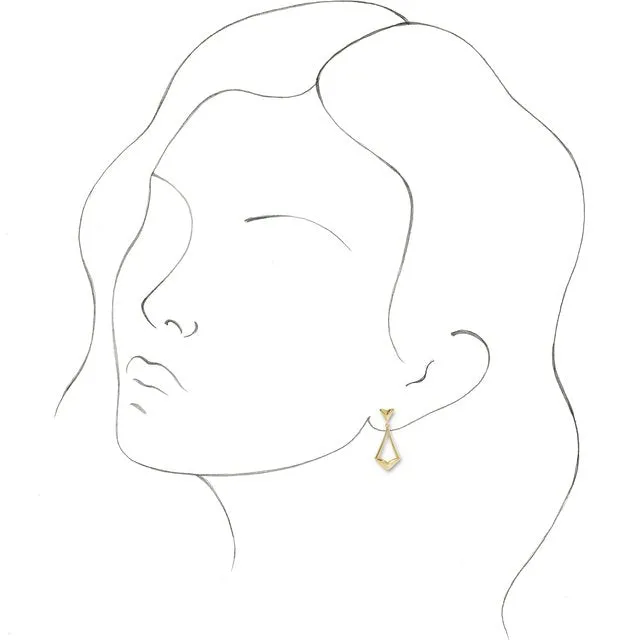 14K Yellow Gold Geometric Earrings