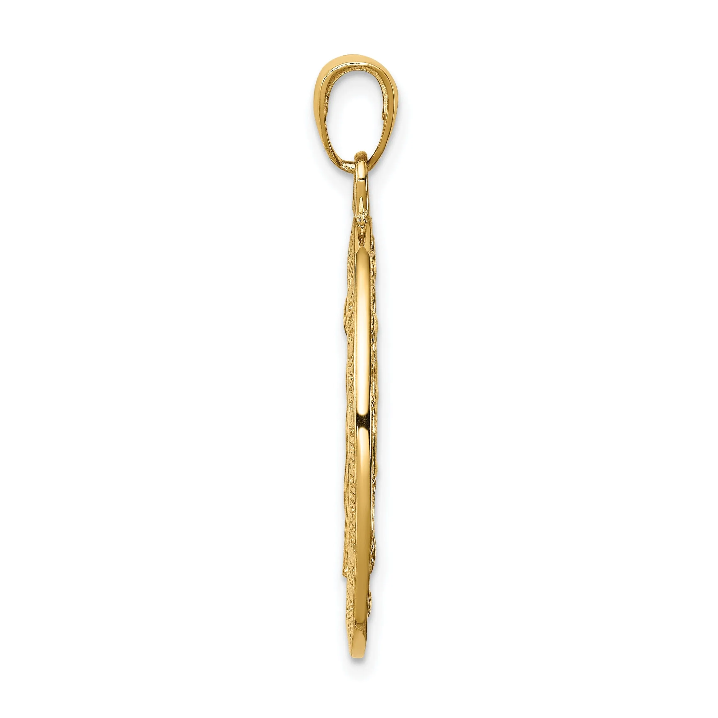 14k Yellow Gold Miraculous Oval Medal Pendant