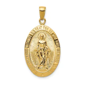 14k Yellow Gold Miraculous Oval Medal Pendant