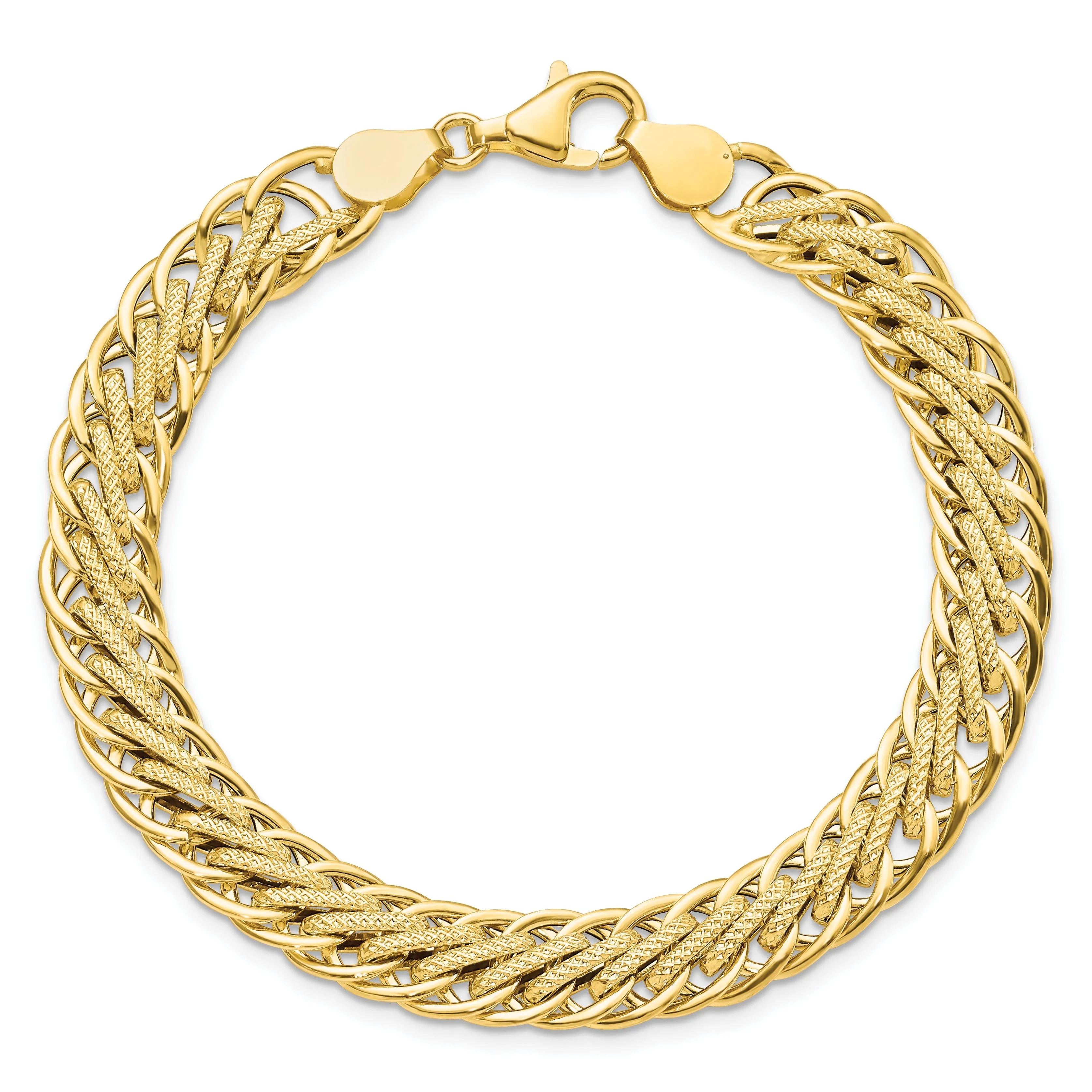 14k Yellow Gold Polished Fancy Link Bracelet