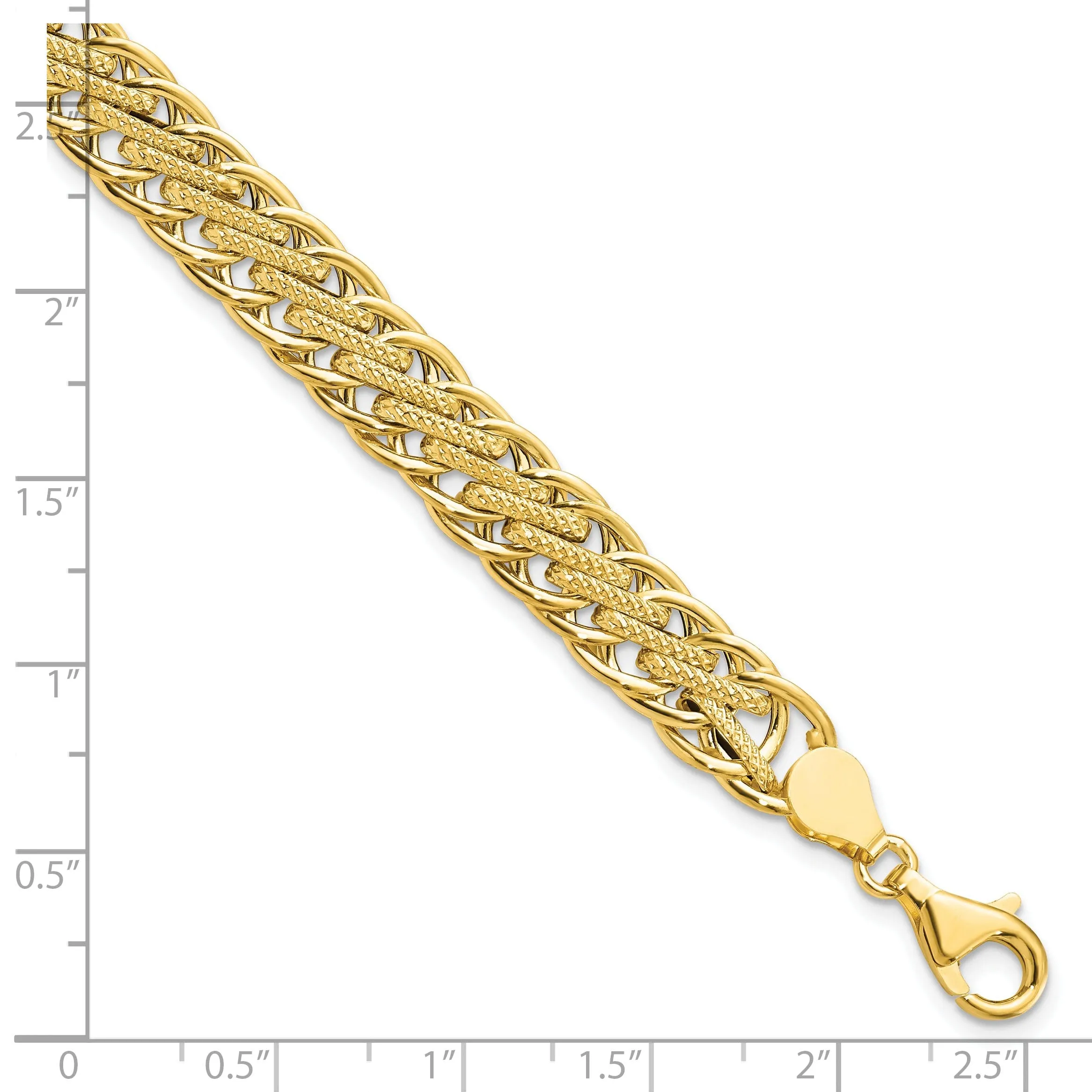 14k Yellow Gold Polished Fancy Link Bracelet