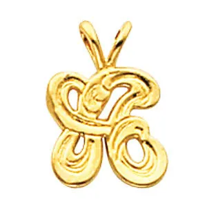 14k Yellow Gold "L" Small Initial Pendant