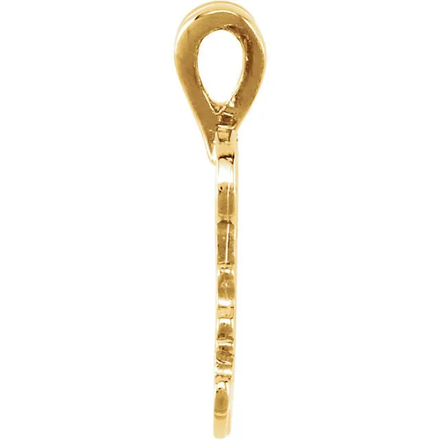 14k Yellow Gold "W" Medium Initial Pendant