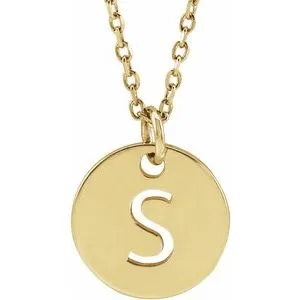 14K Yellow Initial S 16-18" Necklace