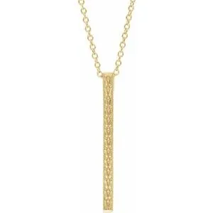 14K Yellow Sculptural-Inspired Bar 16-18" Necklace
