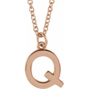 18K Rose Gold-Plated Sterling Silver Initial Q Dangle 18" Necklace