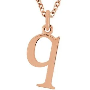 18K Rose Gold-Plated Sterling Silver Lowercase Initial q 16" Necklace