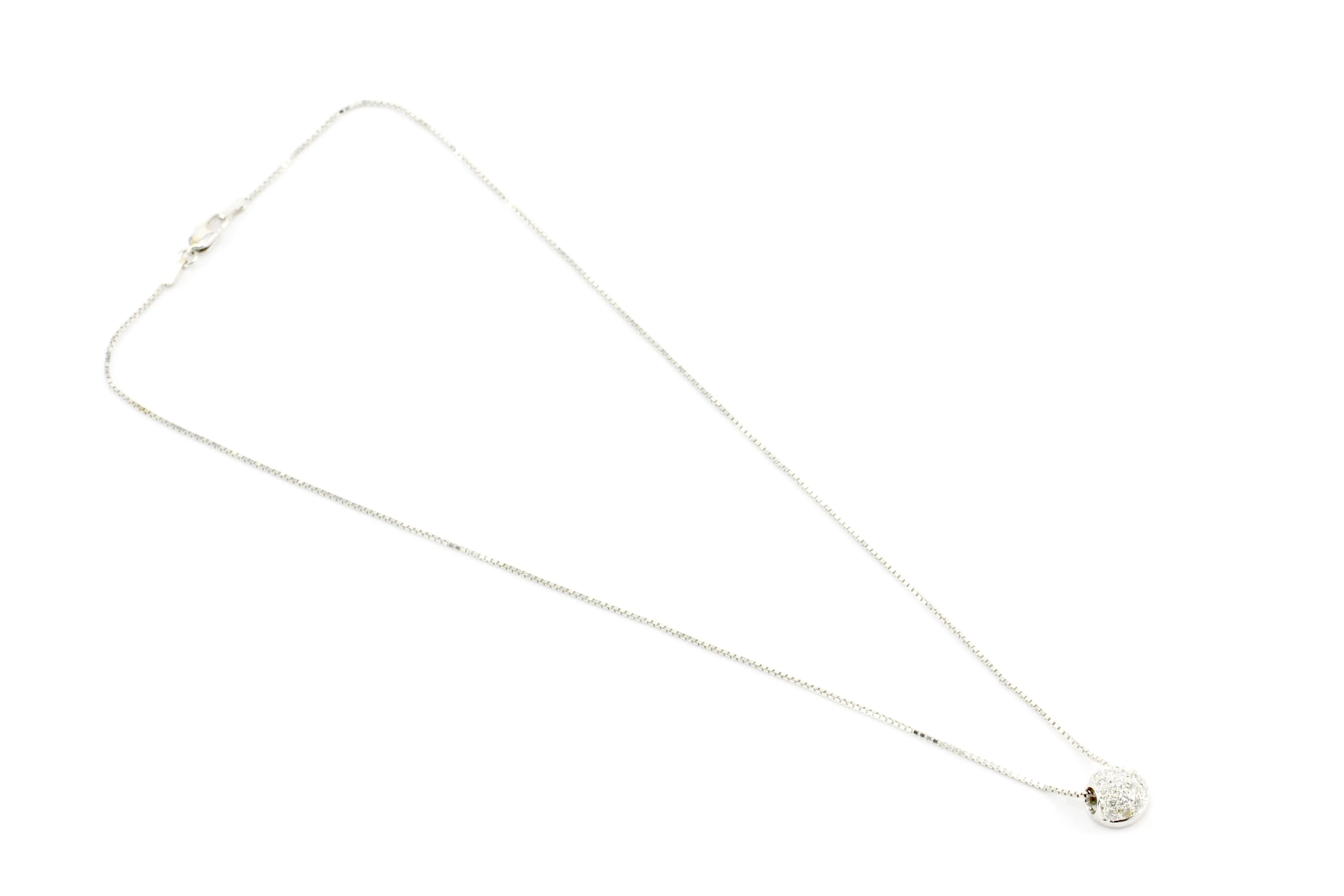 18K White Gold .15 CTW Diamond Pendant Necklace