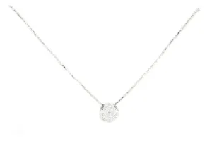 18K White Gold .15 CTW Diamond Pendant Necklace