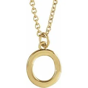 18K Yellow Gold-Plated Sterling Silver Initial O  Dangle 16" Necklace
