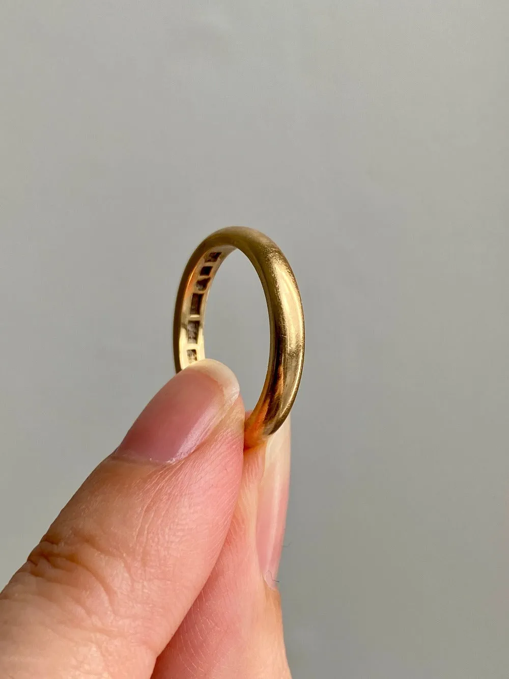 1950s Swedish vintage 18k gold band ring - size 7