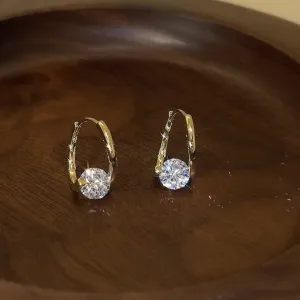 2022 New Simple Single Zirconia Earrings For Women Girls Korean Style Delicate Chic Jewelry Earings Wholesale