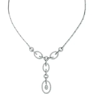 2.53 Carat Natural Diamond Necklace 14K White Gold 16''