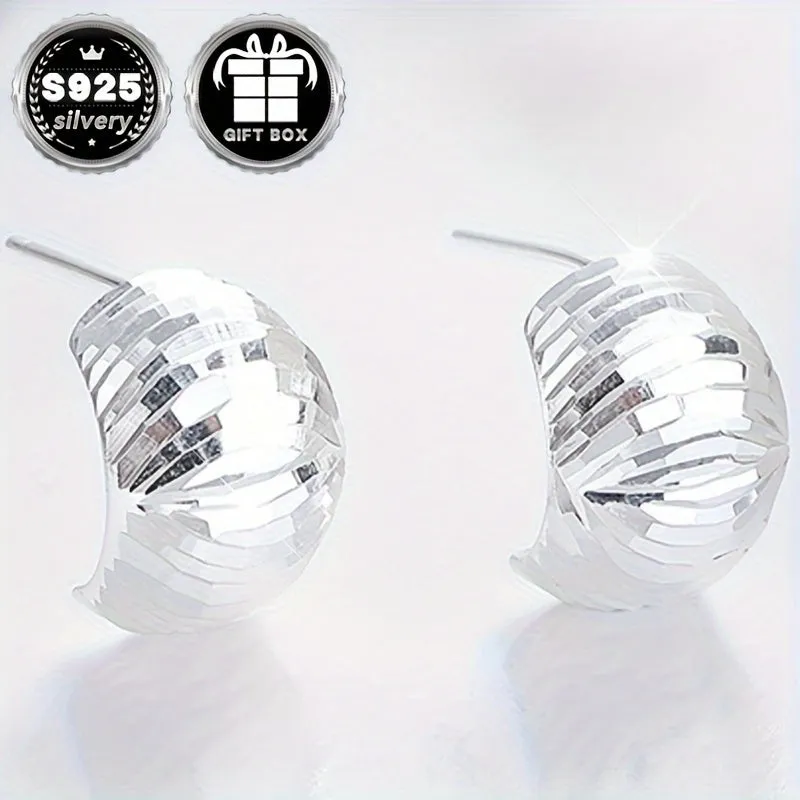 2pcs Geometric Ball Stud Earrings 925 Sterling Silver Lightweight