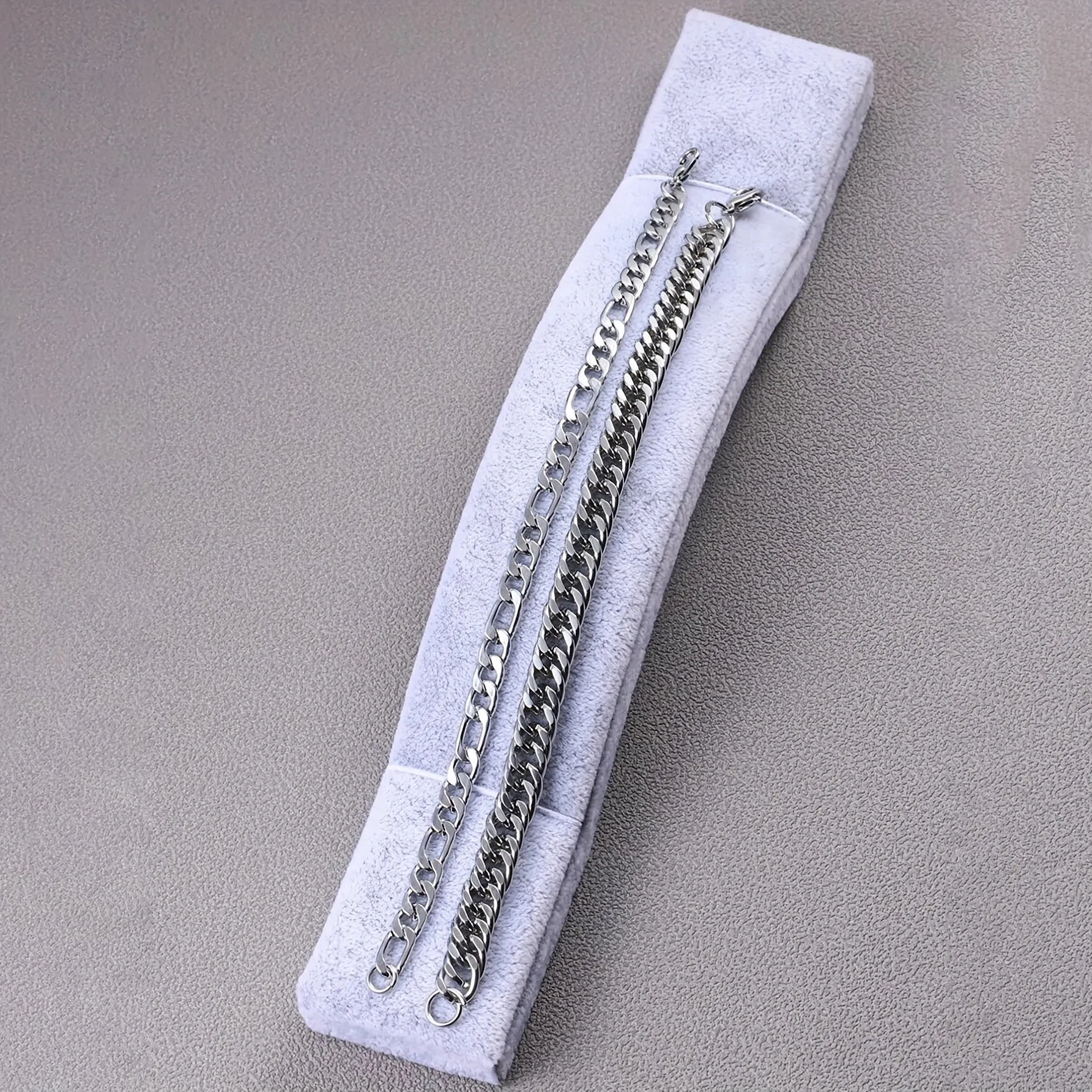 2pcs Stainless Steel Men's Chain Bracelet