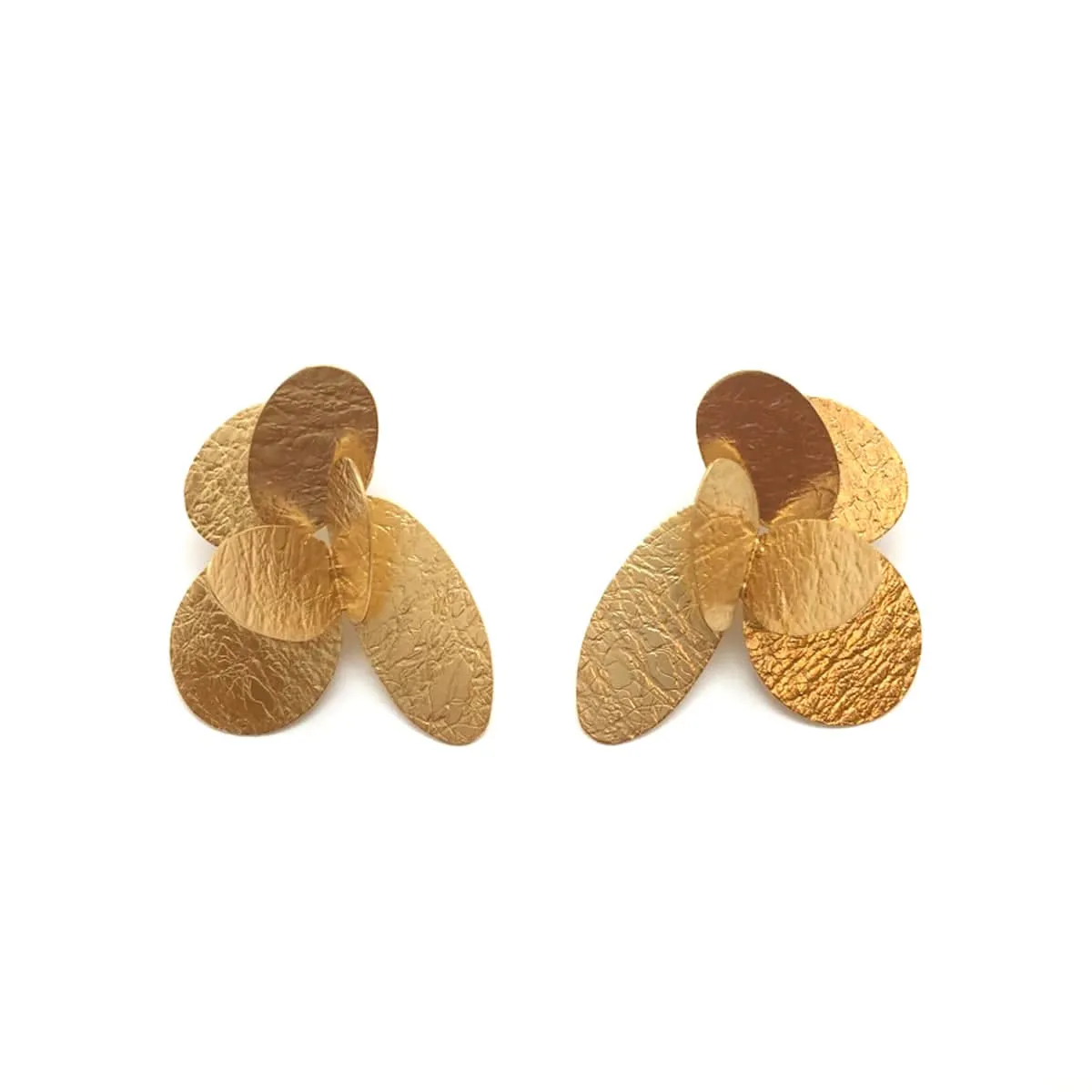 3D Petal Earrings - Gold