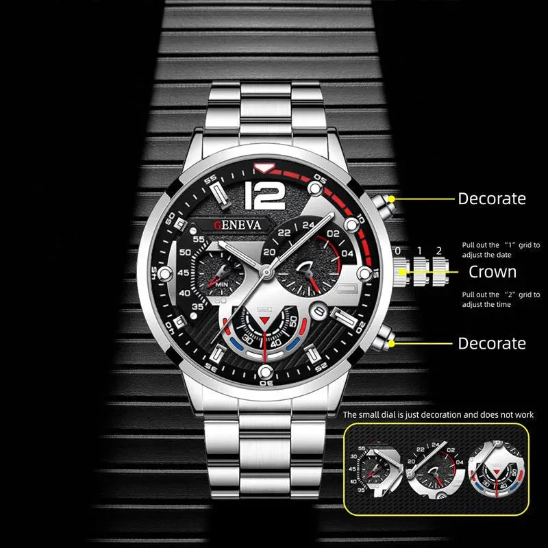 3PCS Men Business Watches