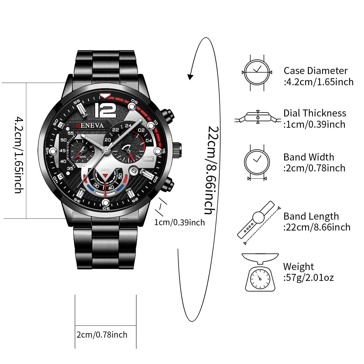 3PCS Men Business Watches