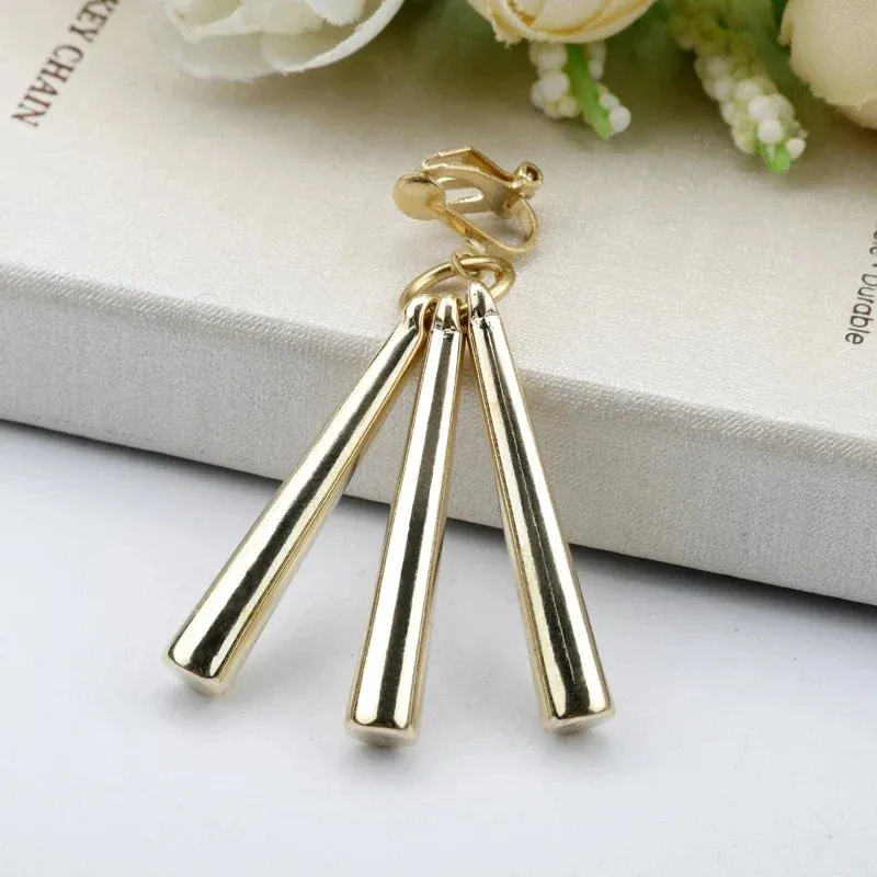 3Pcs/Set Roronoa Zoro Earrings Ear Clips Gold Color Small Geometric Non-Pierced Jewelry Hip Hop Wholesale Pendant Earrings