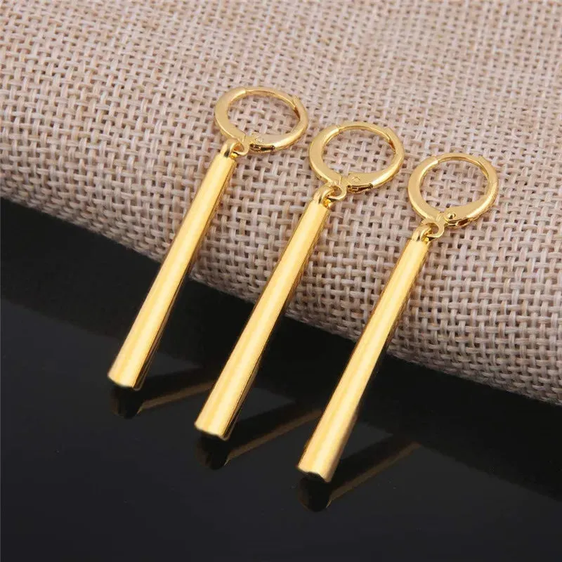 3Pcs/Set Roronoa Zoro Earrings Ear Clips Gold Color Small Geometric Non-Pierced Jewelry Hip Hop Wholesale Pendant Earrings