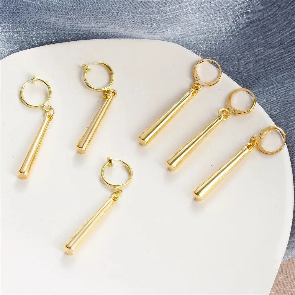 3Pcs/Set Roronoa Zoro Earrings Ear Clips Gold Color Small Geometric Non-Pierced Jewelry Hip Hop Wholesale Pendant Earrings