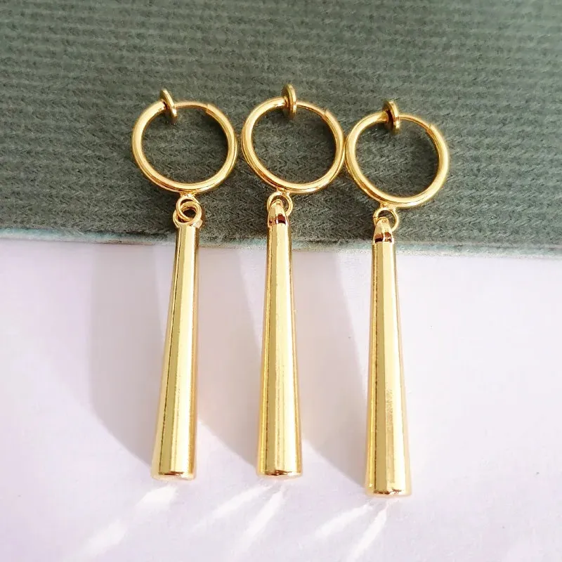 3Pcs/Set Roronoa Zoro Earrings Ear Clips Gold Color Small Geometric Non-Pierced Jewelry Hip Hop Wholesale Pendant Earrings
