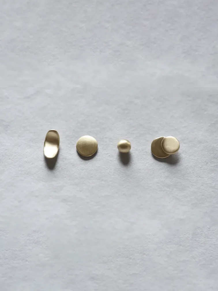 4 Sculptural Studs - Brass