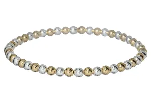 4mm 2-TONE CLASSIC  | Gold Filled & Silver Classic Beads Bracelet