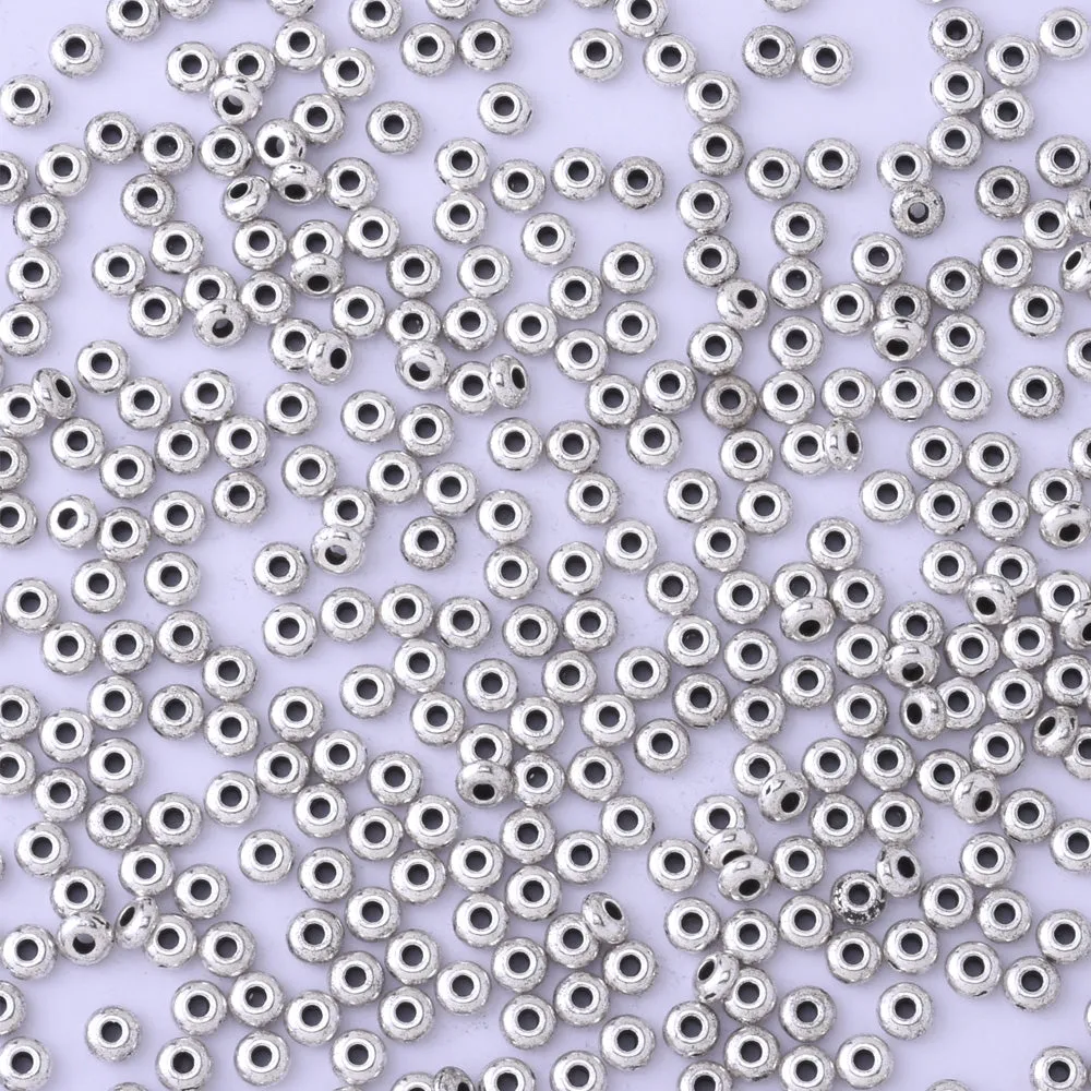 5mm Tibetan Silver Charms Smooth Ring Spacers Beads Stopper Beads Fit Bracelets 50pcs