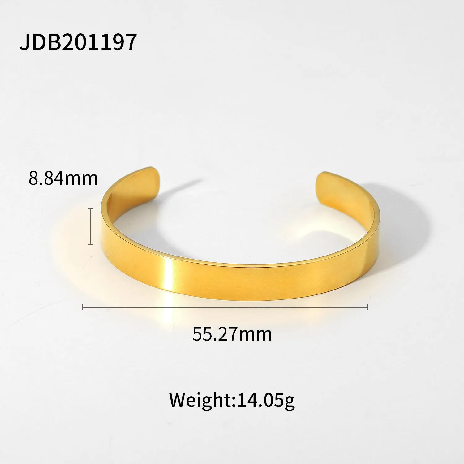 5pcs New 18K Gold Stainless Steel Smooth Wide Plate Bracelet Fashion Simple Style Women's Bracelet Titanium Steel Hand Jewelry