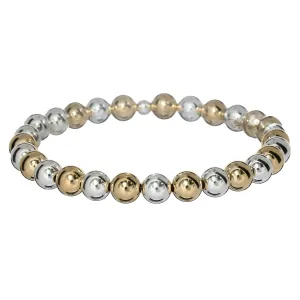 7mm 2-TONE CLASSIC  | Gold Filled & Silver Classic Beads Bracelet