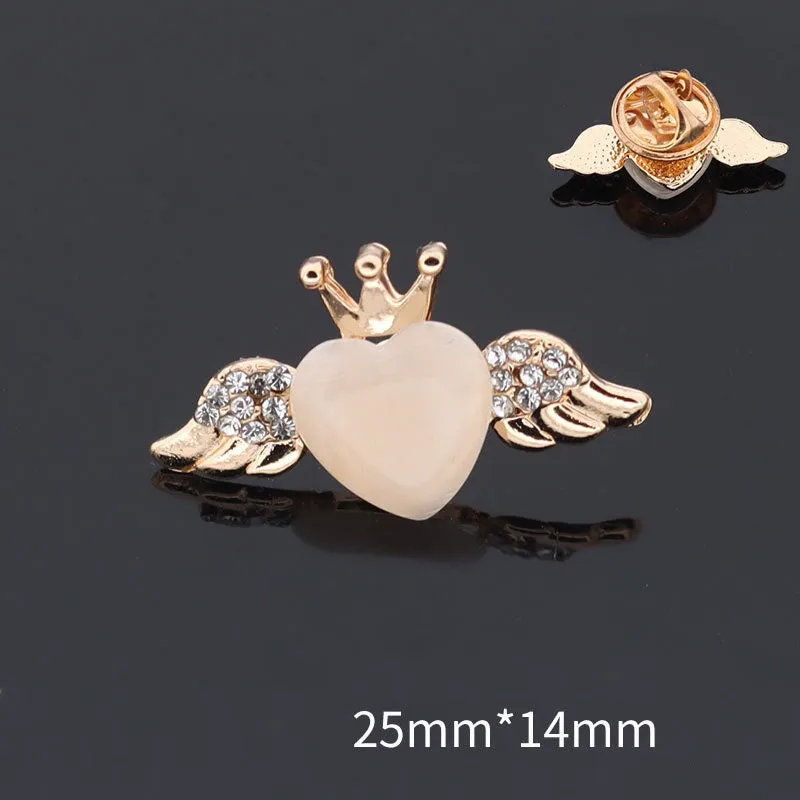 8 Pack Golden Brooches Sunflower Bow Snowflake Bee Cat Angel Flower Four Leaf Clover
