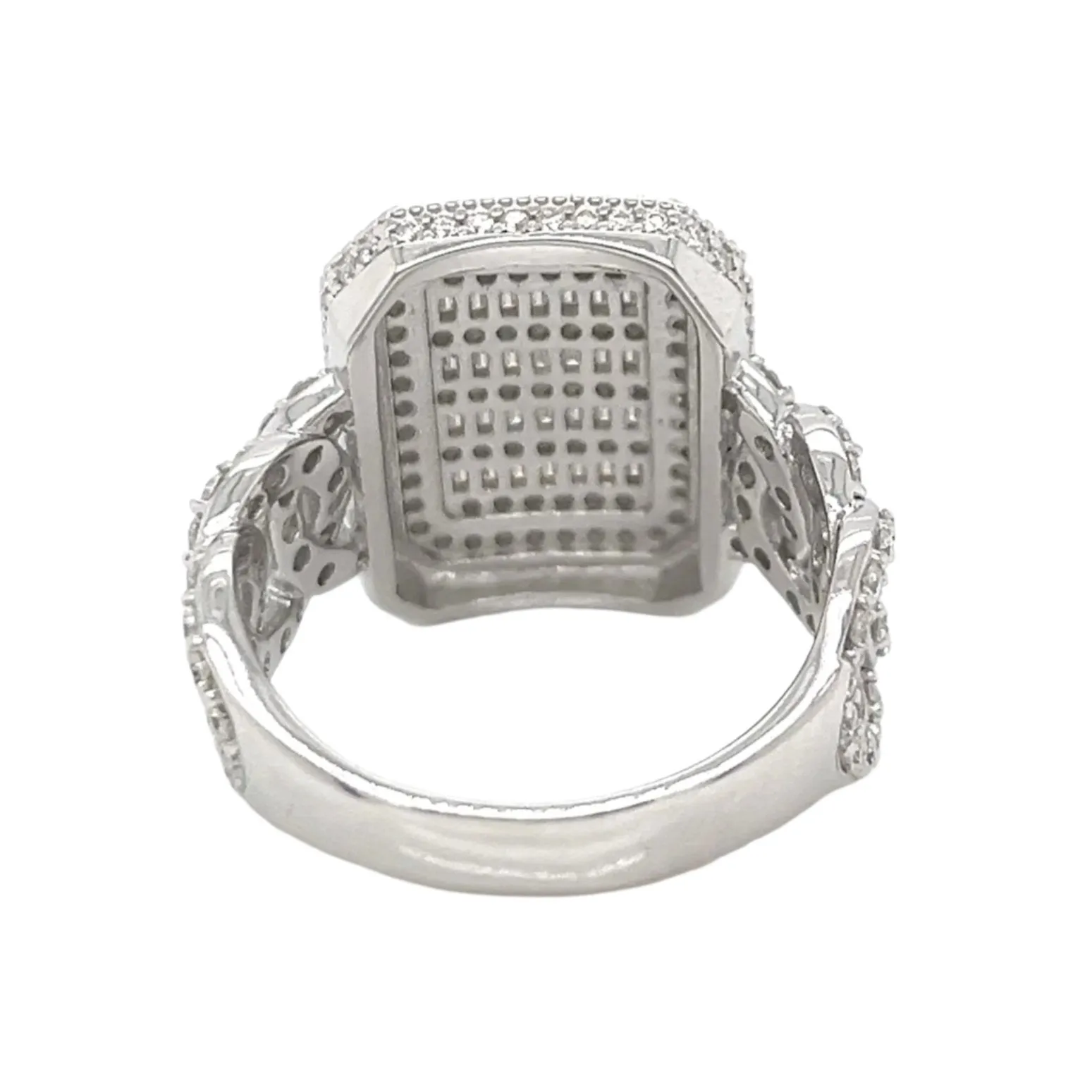 925 Sterling Silver Cubic Zirconia Square Ring - C100099