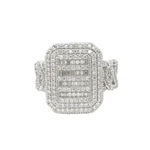925 Sterling Silver Cubic Zirconia Square Ring - C100099